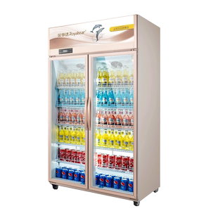 荣事达饮料展示柜冷藏保鲜啤酒水商用超市单门立式冰箱双开门冰柜