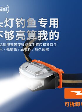 傲湖头灯有头带充电款强光野钓一体灯感应头灯户外渔具产品夜钓灯