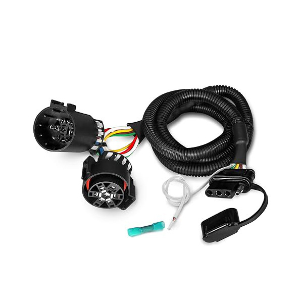 4针转7pin拖车线束车用公头母头转接延长线白色引线改良款升级款