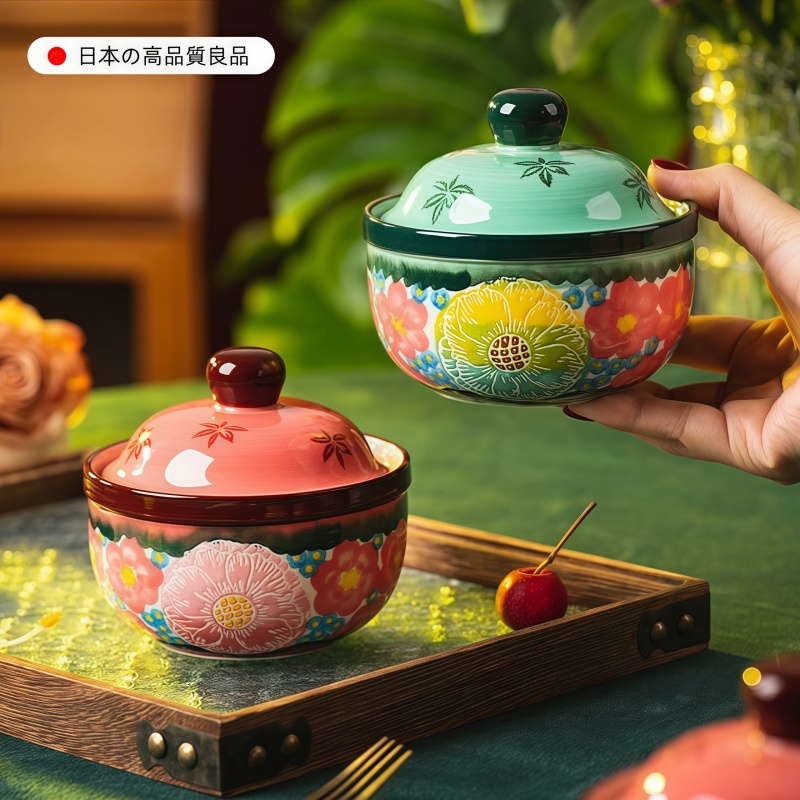 【官方旗舰】2人份炖盅绿影小家用瓦罐汤炖罐陶瓷隔水炖汤盅蒸碗