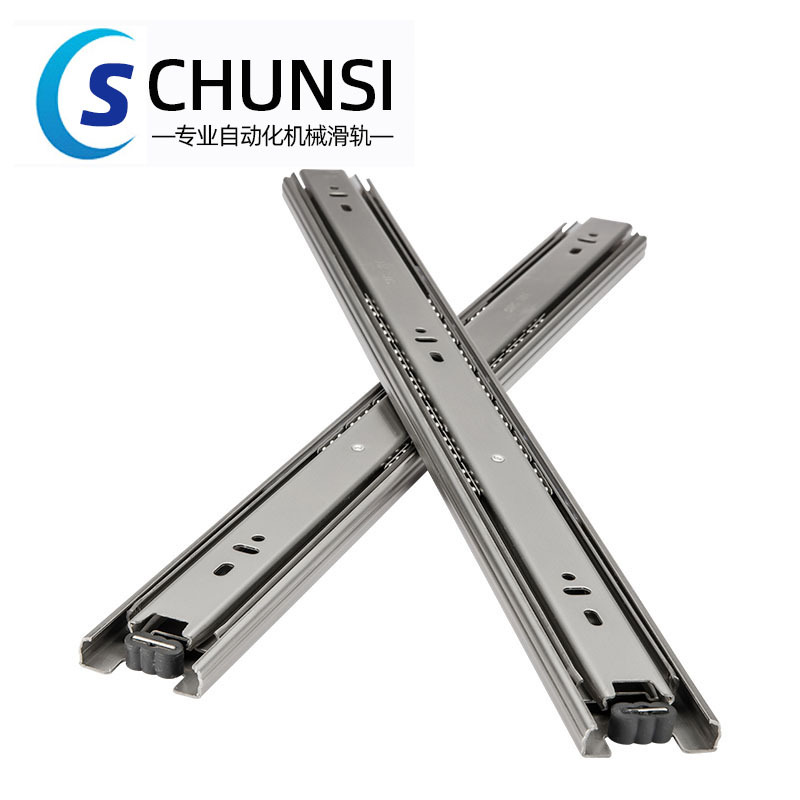 供应45mm宽三节全304不锈钢滑轨防锈导轨家具橱柜静音抽屉滑道