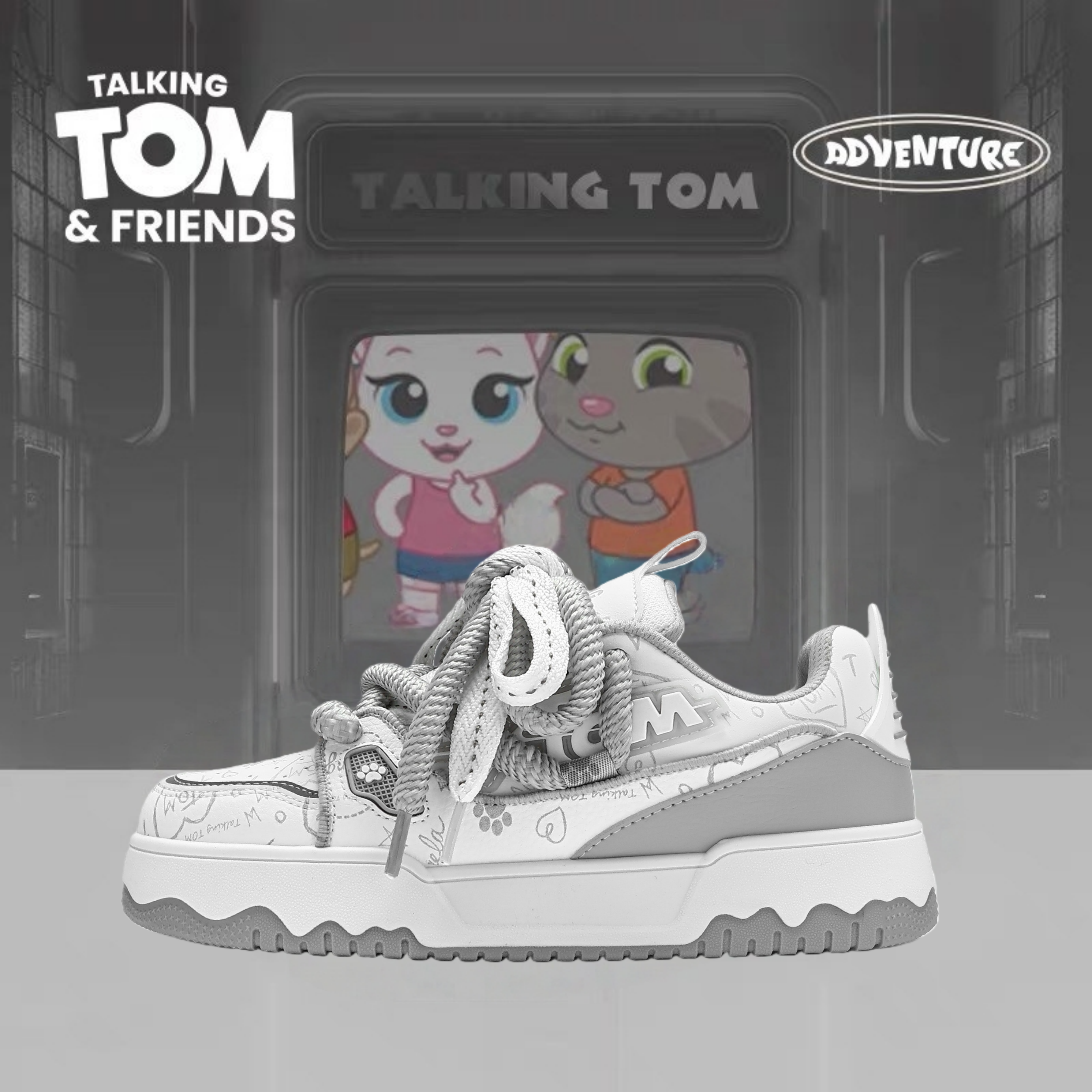 会说话的汤姆猫鞋子2025新款面包鞋情侣冬季增高运动休闲板鞋