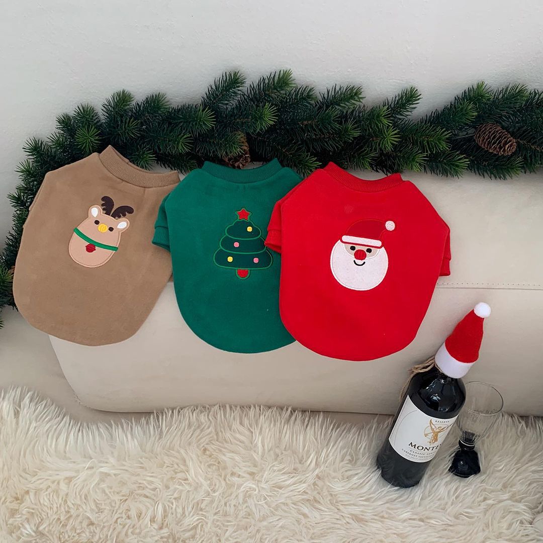 2025新款圣诞狗狗猫咪比熊泰迪贵宾约克夏马尔济斯小型犬宠物卫衣