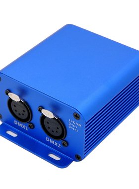 2路双输出5芯DMX插座 ARTNET舞台灯光蓝色远程控制器信号转换器