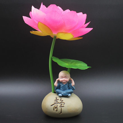 中式禅意和尚莲花家居装饰工艺品客厅电视酒柜玄关佛堂桌面小摆件