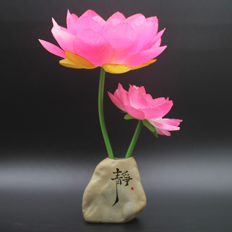 仿真佛前花荷花莲花假花佛堂佛台供花供佛家居装饰品客厅桌面摆件