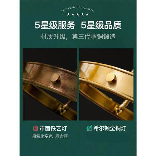 极速新品新汐岩全铜美式镜柜专用镜前灯卫生间浴S室柜洗漱台灯化