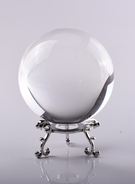 极速8cm白水晶球家居客厅办公室装饰摆件生日礼物女W生玻璃水晶球