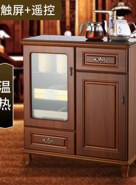 新品实木茶吧机家用全自动智能遥控冰热两用立式T饮水机客厅欧式