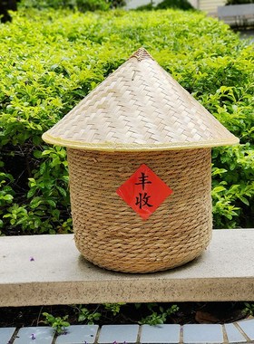 极速丰收粮仓摆件k幼儿园环创主题装饰品手工草编竹编小谷仓丰收