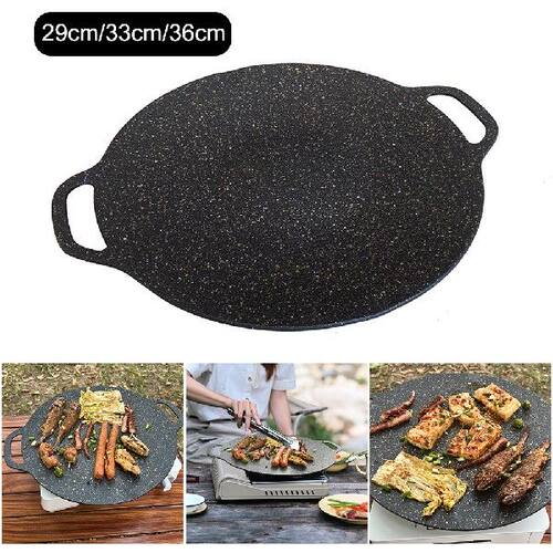 新品29/33/36cm Thick Cast Iron Frying Pan Flat PancWake Grid