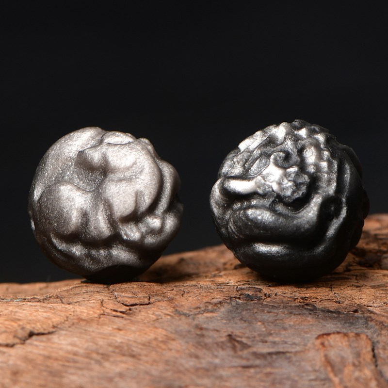 极速7a天然银曜石月球星球陨石九尾狐回纹桶珠手工串珠Wdiy水晶饰