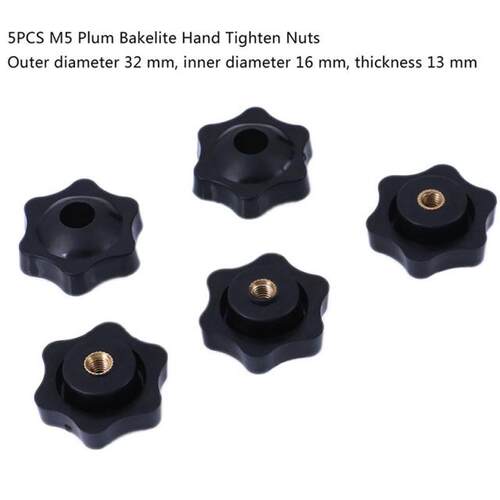 极速5pcs/lot M5 Plum Bakelite AHand Tighten Nuts Handle Thre