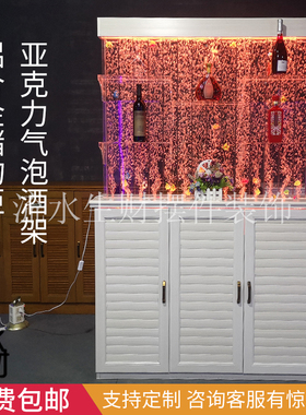 新品进门玄关柜带鱼缸酒柜屏风客厅隔断柜间厅柜T双面鞋柜门厅装