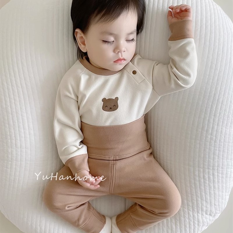 极速宝宝保暖内衣套装德绒婴儿冬B季贴身衣服分体打底内搭秋冬加