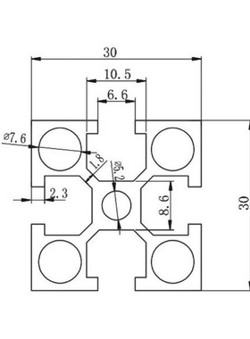 极速铝型材3030k国标工业铝合金型材2.0壁厚铝型材流水线型材30*3