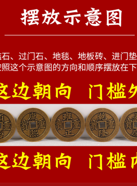 极速五帝钱过门石伍n帝钱散装加厚加大铜钱埋压镇门槛专用脚垫家