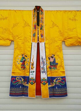 新品道法器用品法衣 t道服 道袍 服装 八仙衣 黄色