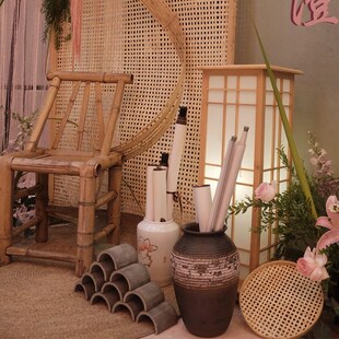 极速古风氛围装饰迎宾展示创意A竹编竹片篾条竹艺造景装扮竹篾装