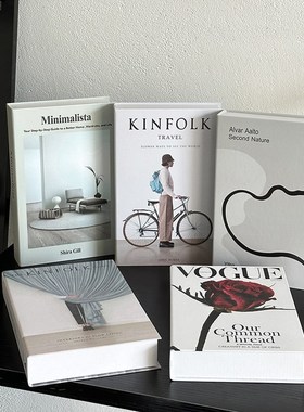 新品简约现代北欧风格假书摆件仿真书籍盒子拍Q照模型客厅办公室