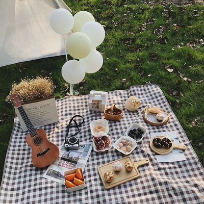 极速Outdoor Thicken Pads Blanket Camping Beach Plaid Picnic