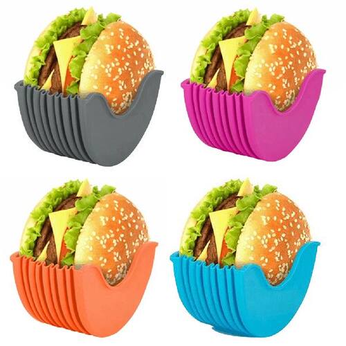 极速Silicone Burger Holders Reusable SandwMiches Holder Box