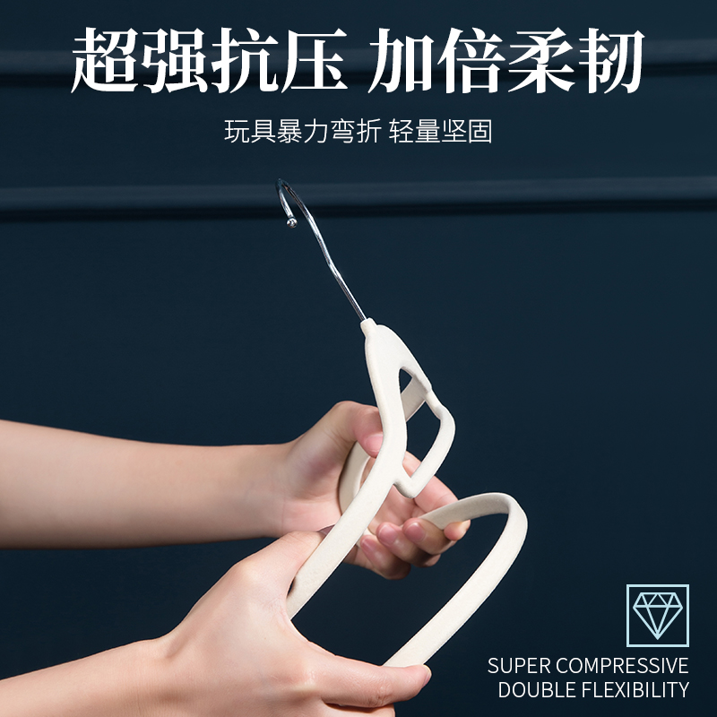 极速肩植绒衣架家用挂衣干湿两用防G滑衣柜衣架整理师收纳衣撑