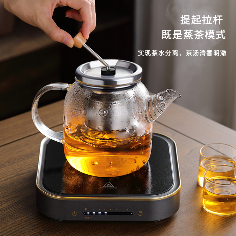 极速贤丰煮茶器小型煮茶炉电陶炉耐高温蒸煮茶壶玻璃W烧水养生壶