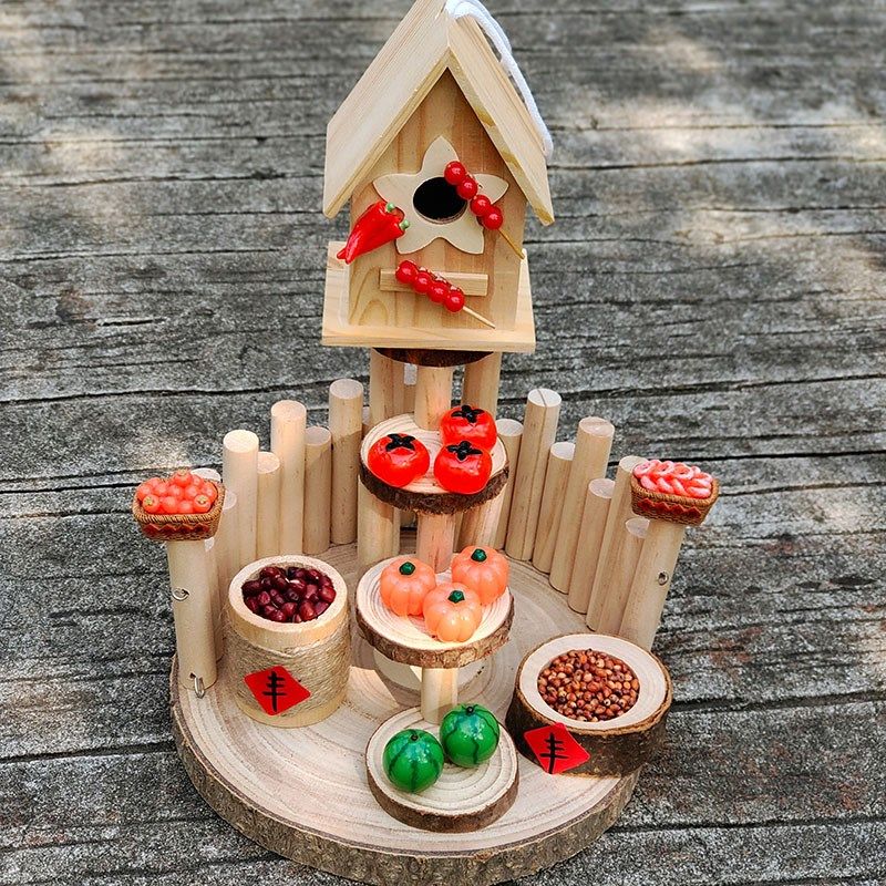 极速手工diy粮仓小树屋幼儿园农作物G制作丰收秋天森林小木屋模型