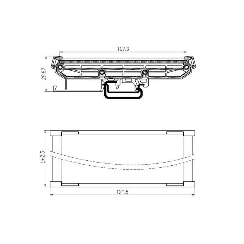 极速町洋PCB模组架107mm宽 DIN导轨安装K 可定制其它长度 10套起