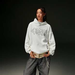 OKMEEXIT巡演连帽卫衣美式复古字母印花连帽卫衣女秋冬新款上衣