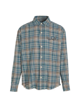 OKME 经典复古格子长袖衬衫美拉德色系设计感潮牌男女上衣