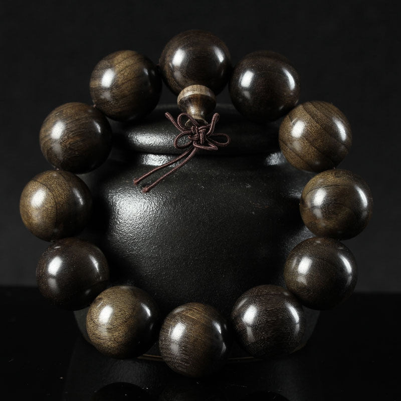 极速四川a金丝楠木阴沉木老料顺纹108颗猫眼绿料2.0佛珠厂家吉祥