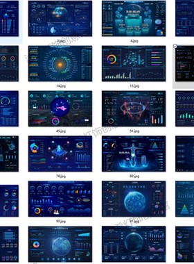 极速科技大屏数据可视化驾驶舱大数据统计图表KBI看板PSD设计模板