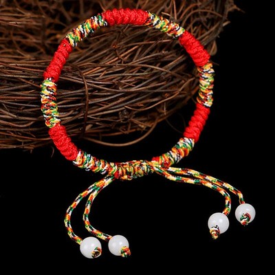 极速本命年手工编织五彩绳手链z五色线藏式金刚结儿童手绳男女饰