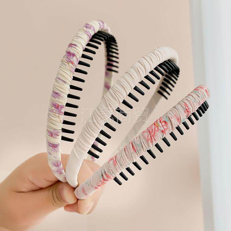 极速女童碎花布艺儿童压发夹碎发箍带齿防滑韩R国可爱公主不伤头