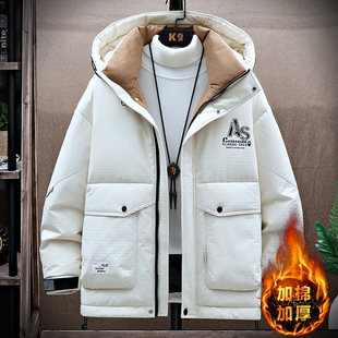 棉衣工装 青少年港风中长款 大口袋设计潮流加厚保暖棉衣 新款 冬季