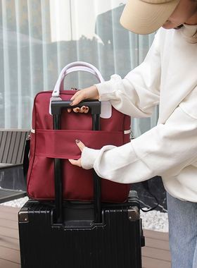 短途旅行包女网红手提大容量防水轻便套拉杆出差旅游行李包登机包