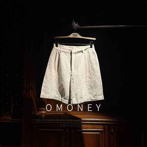 OMoney老钱风棉麻薄款短裤