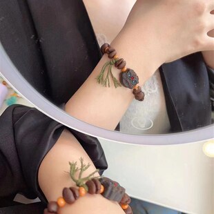 新品咖啡豆手串k  配搭沉香醒狮牌 TY1232