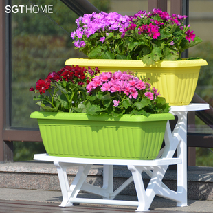 极速长方形塑料花盆阳台挂架长条F种植盘大号家庭种菜盘神器