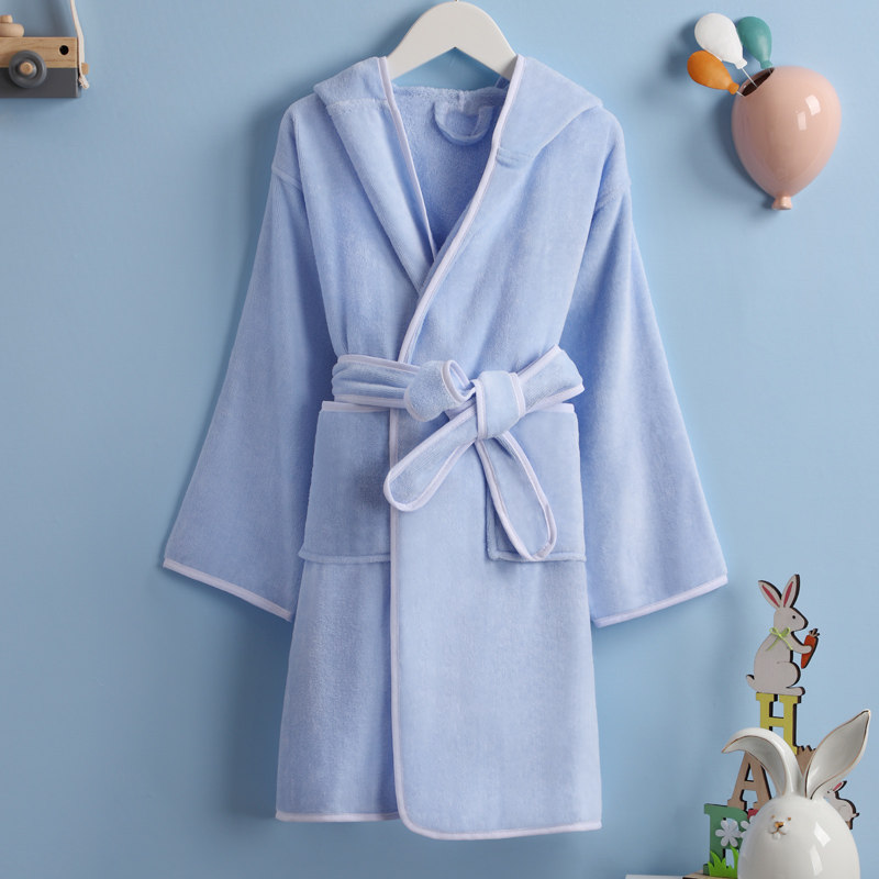 新品A类 儿童浴袍纯棉男童吸y水速干女童浴衣四季通用小女孩中大
