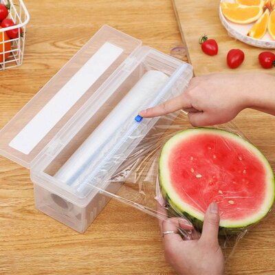 极速Cling Film Cutter Pltastic Food Wrap Dispenser With Slid