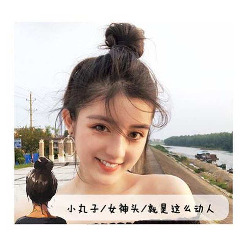 极速刘海儿假发i假发发圈盘发女卷发花苞头饰丸子头发包头花皮筋