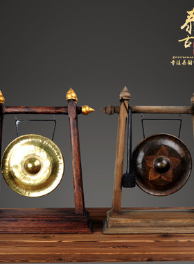 极速泰国特色手工艺品铜锣摆件东南亚G风格酒店会所玄关门厅装饰