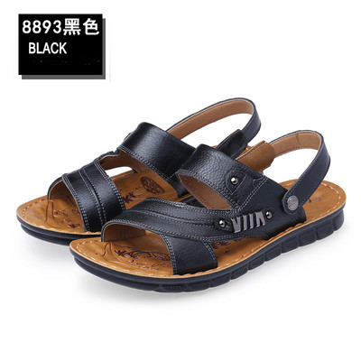 极速Men's Beach Shoes Sandals ECow Quality Genuine Leath