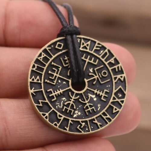 极速Mens Vintage Viking Rune CompassG Pendant Necklace High