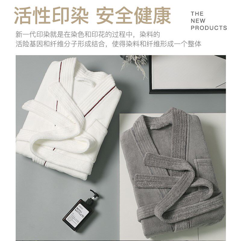 新品酒店同款浴袍四季通用吸水速干成人男士秋Q冬季情侣睡袍女家