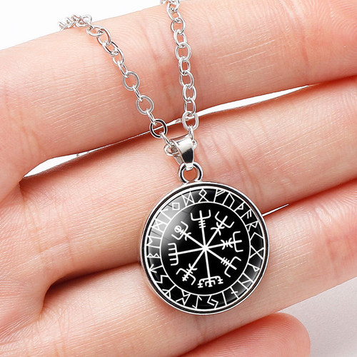 极速Nordwaey Viking Rune compass Thors Hammer Mj?lnir Val