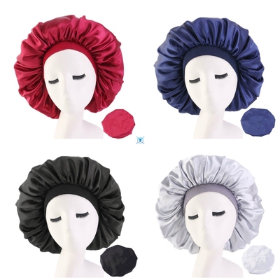 极速New Fshion Womeon Satin Night Sleep Cap Hair Bonnet Hat
